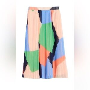 Banana Republic multi color pleated midi skirt size small new with out tag